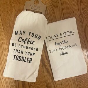 Set of dish towels (2) funny toddler parent dish towels